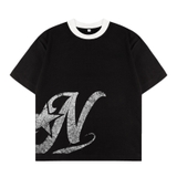 Áo thun in hình màu đen phối cổ form boxy NULLED Y2K Grunge Tee N-T333-HC-T7-DVT