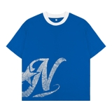 Áo thun in hình màu xanh phối cổ form boxy NULLED Y2K Grunge Tee N-T301-05-XAVT