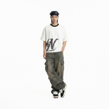 Áo thun in hình màu trắng phối cổ form boxy NULLED Y2K Grunge Tee N-T301-HC-T7-TVD