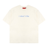 Áo thun in chữ basic form boxy màu kem NULLED I Don't Ke Tee N-T336-N-T00-K