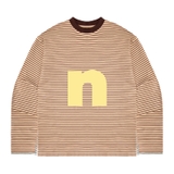 Áo thun tay dài NULLED màu nâu in hình basic Signature N Tee N-T305-06-N