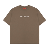 Áo thun in chữ basic màu nâu NULLED Nổi Loạn 2.0 N-T342-N-T00-N