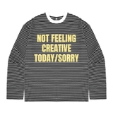 Áo thun NULLED tay dài sọc ngang in hình màu đen Mood Off Tee N-T344-HC-T17-DVD