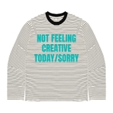 Áo thun NULLED tay dài sọc ngang in hình màu kem Mood Off Tee N-T345-HC-T17-KVD