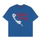 Áo thun in hình retro NULLED màu xanh Coban Navy The Call Tee N-T348-N-T00-CB