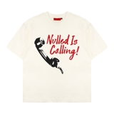 Áo thun in hình retro NULLED màu kem Navy The Call Tee N-T309-N-T00-K