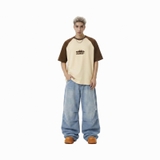 Áo thun raglan in hình màu nâu be NULLED Vintage Roadster Tee N-T310-07-BN