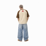 Áo thun raglan in hình màu nâu be NULLED Vintage Roadster Tee N-T310-07-BN