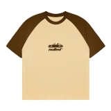 Áo thun raglan in hình màu nâu be NULLED Vintage Roadster Tee N-T310-07-BN
