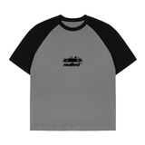 Áo thun raglan in hình màu xám đen NULLED Vintage Roadster Tee N-T310-07-XD