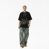 Áo thun đen local brand Burn Tee N-T10