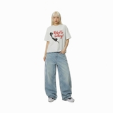Áo thun in hình retro NULLED màu kem Navy The Call Tee N-T309-N-T00-K