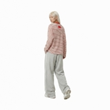 Áo thun NULLED tay dài sọc ngang in hình màu nâu đỏ Mood Off Tee N-T347-HC-T17-N