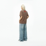 Áo thun NULLED wash boxy màu nâu Broken Meaning Tee N-T313-HC-T13-N