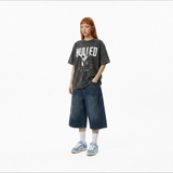 Áo thun xanh than in NULLED Graphic Tee boxy | N-T3118-N-T00-NA