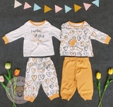 George Mustard Yellow Slogan Long Sleeve Pyjamas 2 Pack