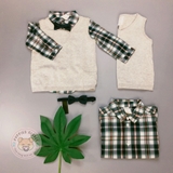 HM Shirt and Sweater Vest Light gray melange
