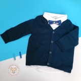 HM Cardigan and Shirt dark blue