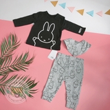 GEORGE Miffy Black Top Leggings and Bib Outfit