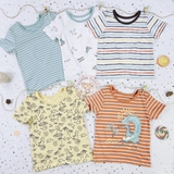 GEORGE Striped Dinosaur Print T-Shirts 5 Pack