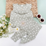 HM Baby 2-piece Cotton Set Light green/floral