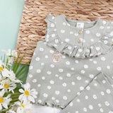 HM Baby 2-piece Cotton Set Light green/floral