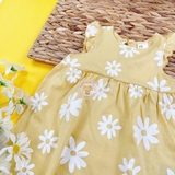 HM Baby Ruffle-trimmed Jersey Dress Yellow/floral