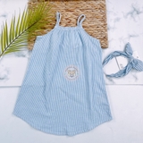 HM Kid Cotton Dress Blue/striped