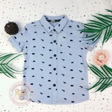 TU Clothing Pale Blue Dinosaur Print Shirt