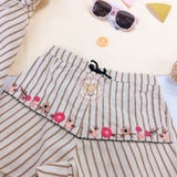 TU Clothing Natural Stripe Top & Shorts With Linen