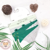TU Clothing Grey & Green Crocodile Hanky Bib 2 Pack