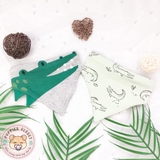 TU Clothing Grey & Green Crocodile Hanky Bib 2 Pack
