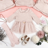 TU Pink Jersey Dress & Tights