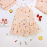 H&M Appliquéd Tulle Dress Pineapples