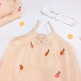 H&M Appliquéd Tulle Dress Pineapples