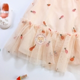 H&M Appliquéd Tulle Dress Pineapples