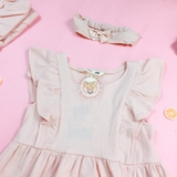 H&M Ruffle-trimmed Dress Light pink