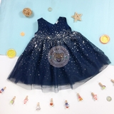 HM Tulle dress with sequins dark blue