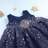 HM Tulle dress with sequins dark blue