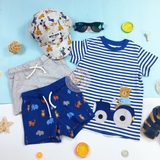 H&M Appliquéd T-shirt Blue/bear