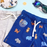 H&M 2-pack Cotton Shorts Blue/animals