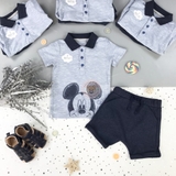 GEORGE Baby Disney Mickey Mouse Navy Polo Shirt and Shorts Outfit