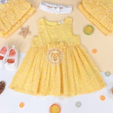 H&M Circle-cut Dress Light yellow/floral