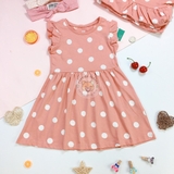 H&M Jersey Dress Pink/white dotted