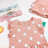 H&M Jersey Dress Pink/white dotted