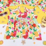 HM Patterned Jersey Dress White/fruit