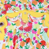 HM Patterned Jersey Dress White/fruit