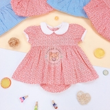 HM Cotton Dress White/red patterned