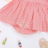 HM Cotton Dress White/red patterned