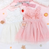 HM Glittery Tulle Dress White